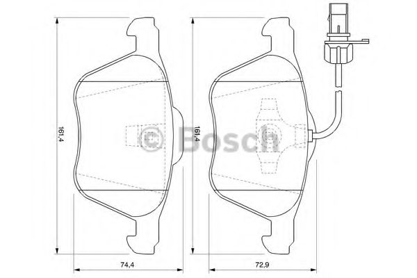 BOSCH Brake Pad Set, disc brake 10105121 - BOSCH