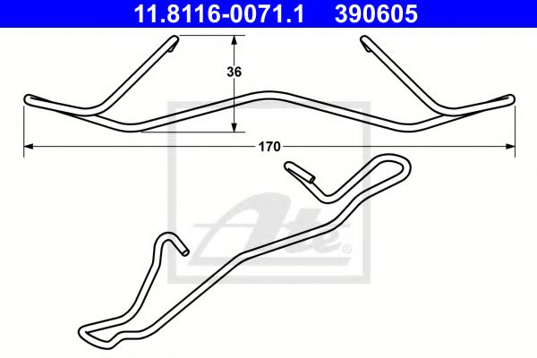 ATE Spring, brake caliper 10800499 - ATE