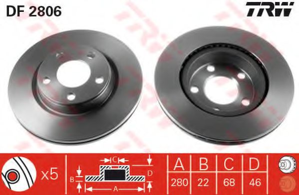 TRW Brake Disc 10705373 - TRW