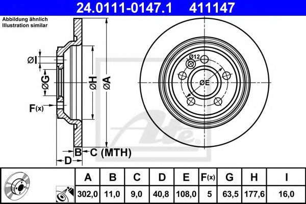 ATE Brake Disc 10253556 - ATE