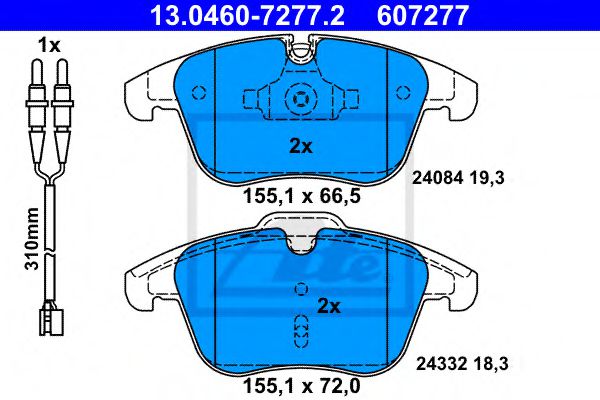 ATE Brake Pad Set, disc brake 10646873 - ATE