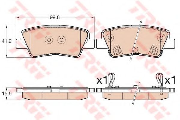 TRW Brake Pad Set, disc brake 11110701 - TRW