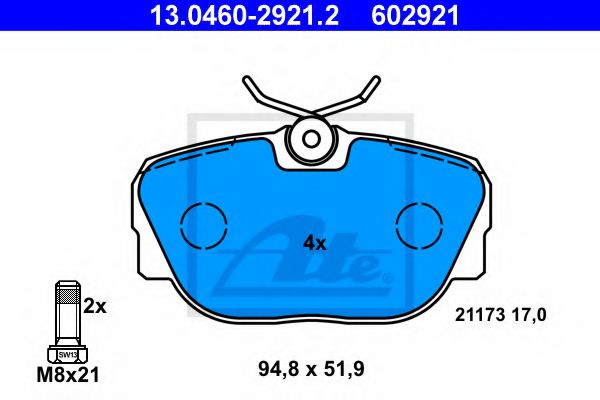 ATE Brake Pad Set, disc brake 10122776 - ATE