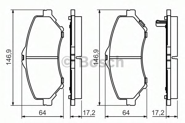 BOSCH Brake Pad Set, disc brake 10938869 - BOSCH