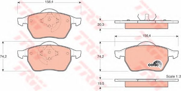 TRW Brake Pad Set, disc brake 3276604 - TRW