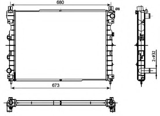 NRF Radiator, engine cooling 11543752 - NRF