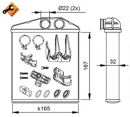 NRF Heat Exchanger, interior heating 11544499 - NRF