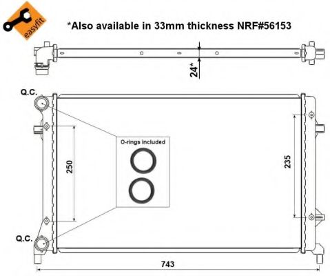 NRF Radiator, engine cooling 11544010 - NRF