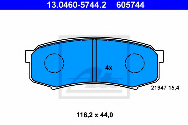 ATE Brake Pad Set, disc brake 10123049 - ATE