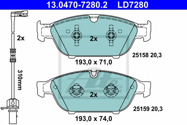 ATE Brake Pad Set, disc brake 11427674 - ATE