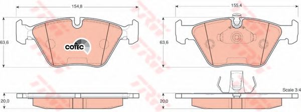 TRW Brake Pad Set, disc brake 4700272 - TRW