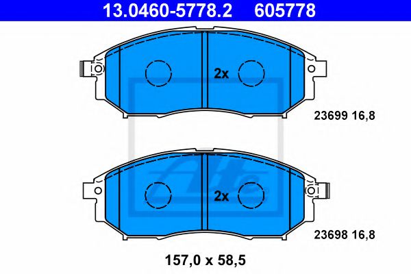 ATE Brake Pad Set, disc brake 10253539 - ATE