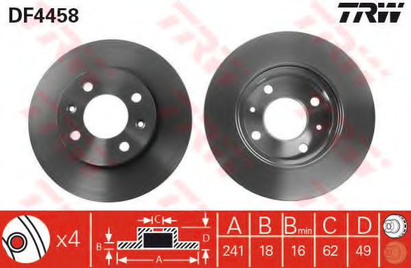 TRW Brake Disc 10705088 - TRW