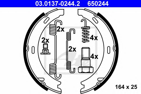 ATE Brake Shoe Set, parking brake 10120540 - ATE
