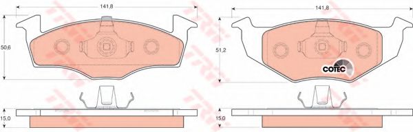 TRW Brake Pad Set, disc brake 3276099 - TRW