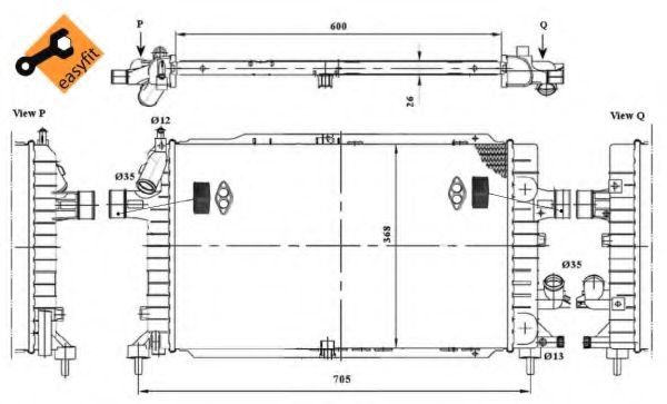 NRF Radiator, engine cooling 11523996 - NRF