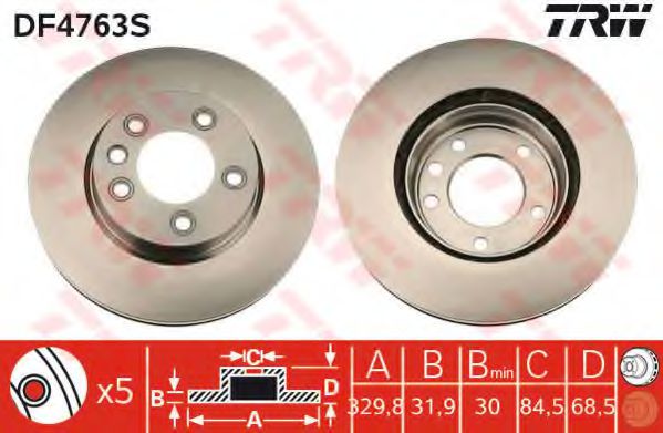 TRW Brake Disc 10707183 - TRW