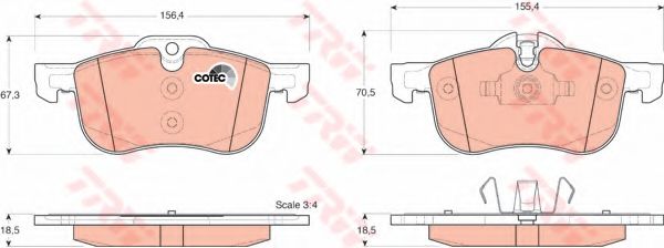 TRW Brake Pad Set, disc brake 10700145 - TRW
