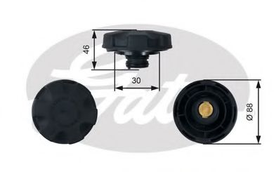 GATES Sealing Cap, coolant tank 12458845 - GATES