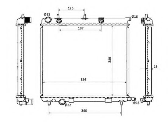 NRF Radiator, engine cooling 11544373 - NRF