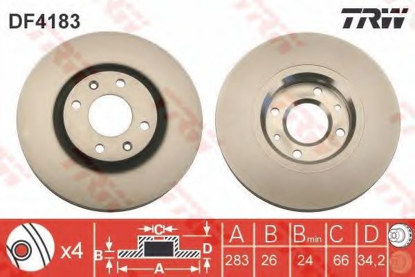 TRW Brake Disc 10707695 - TRW