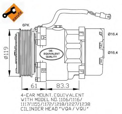 NRF Compressor, air conditioning 11540988 - NRF