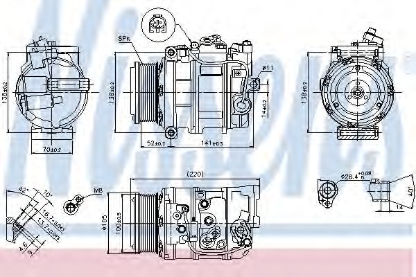 NISSENS Compressor, air conditioning 11349434 - NISSENS