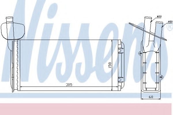 NISSENS Heat Exchanger, interior heating 10372230 - NISSENS