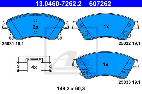 ATE Brake Pad Set, disc brake 10429566 - ATE