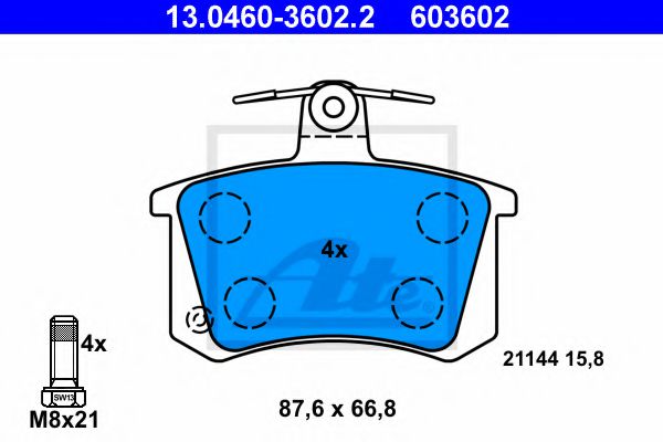 ATE Brake Pad Set, disc brake 10122831 - ATE