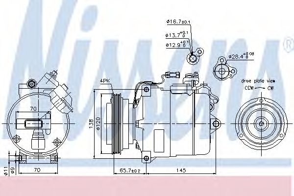 NISSENS Compressor, air conditioning 10562842 - NISSENS