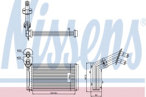 NISSENS Heat Exchanger, interior heating 10372236 - NISSENS