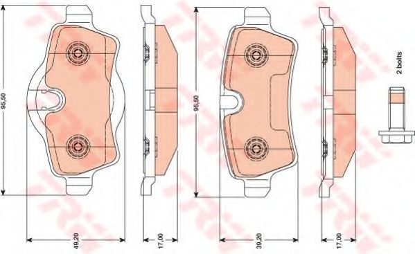 TRW Brake Pad Set, disc brake 10702238 - TRW
