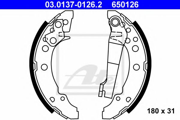 ATE Brake Shoe Set 10120480 - ATE
