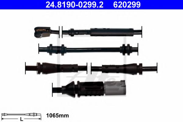 ATE Warning Contact, brake pad wear 10399718 - ATE