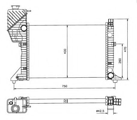 NRF Radiator, engine cooling 11543195 - NRF