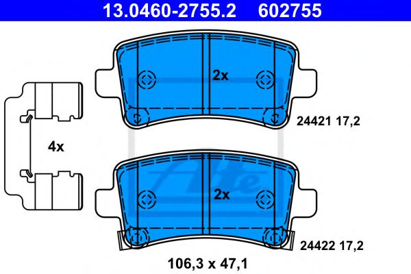 ATE Brake Pad Set, disc brake 11163151 - ATE