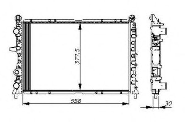 NRF Radiator, engine cooling 11544598 - NRF