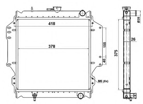 NRF Radiator, engine cooling 11543395 - NRF