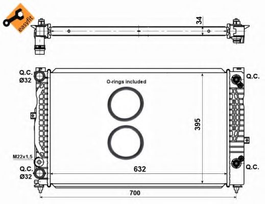 NRF Radiator, engine cooling 11543655 - NRF