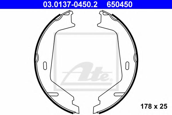 ATE Brake Shoe Set, parking brake 10120703 - ATE