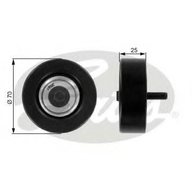 GATES Deflection/Guide Pulley, v-ribbed b 11721524 - GATES