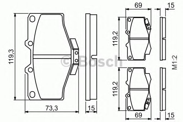 BOSCH Brake Pad Set, disc brake 10104880 - BOSCH