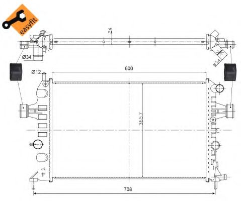 NRF Radiator, engine cooling 11544616 - NRF