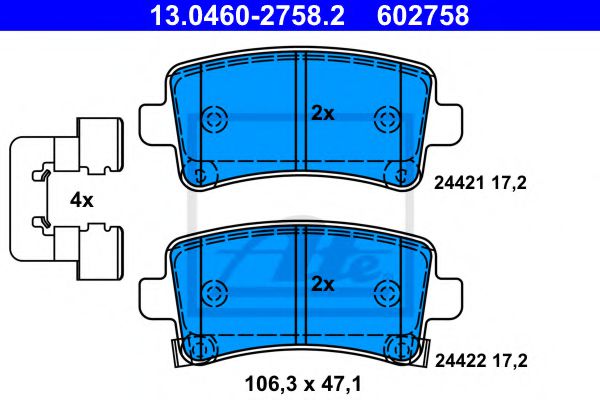 ATE Brake Pad Set, disc brake 10603902 - ATE