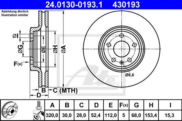 ATE Brake Disc 10202620 - ATE