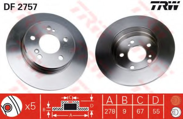 TRW Brake Disc 10703943 - TRW
