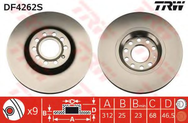 TRW Brake Disc 10703686 - TRW