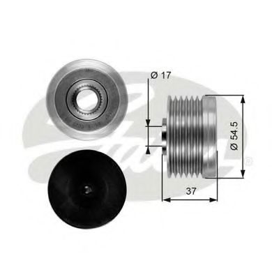 GATES Alternator Freewheel Clutch 12457262 - GATES
