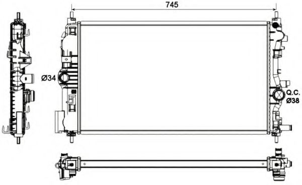 NRF Radiator, engine cooling 11543784 - NRF